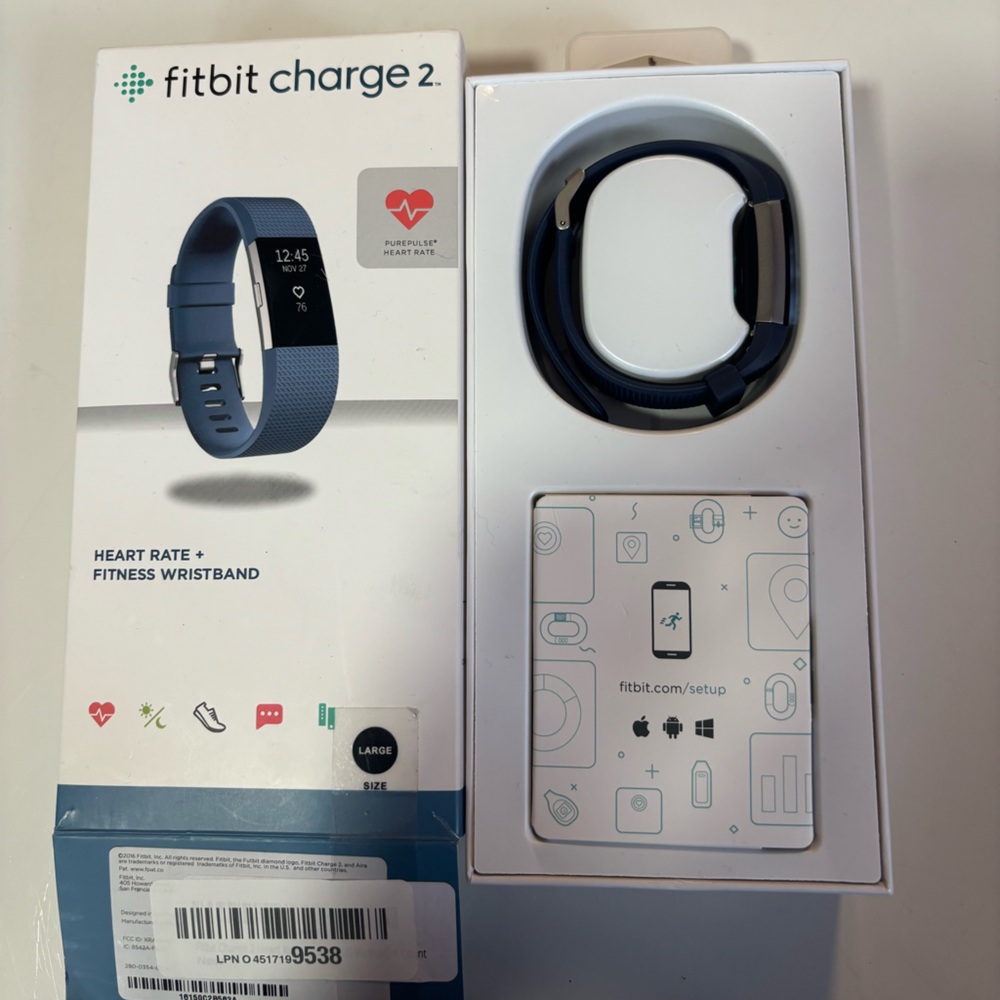 Fitbit Charge 2 Heart Rate + Fitness Wristband,‎ Blue, Large